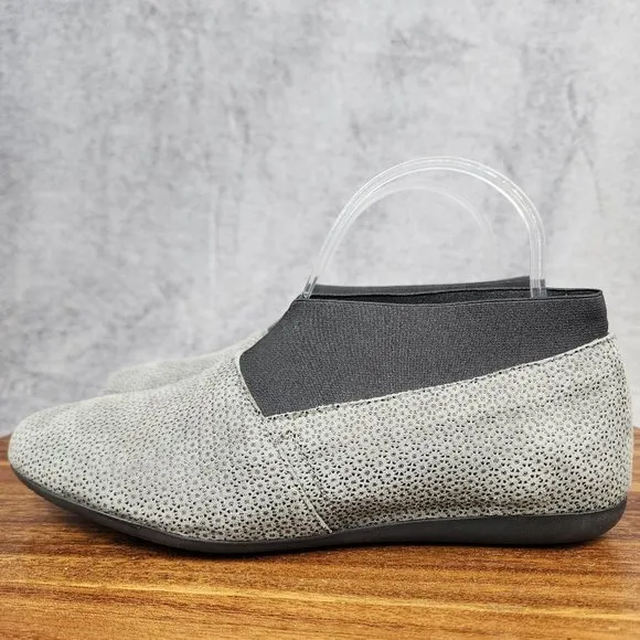 Wolky Shoes Women's 6 37 Gray Black Slip On Comfort Walking Low Top Flat Loafer