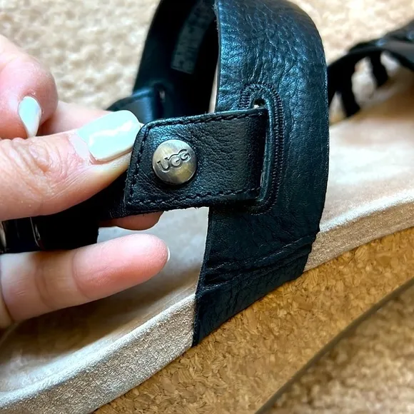 Woman’s Ugg black leather convertible sandals