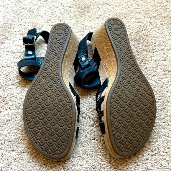 Woman’s Ugg black leather convertible sandals