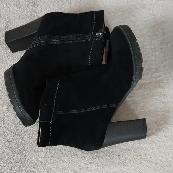 Women's Black Suede Ankle Boots
