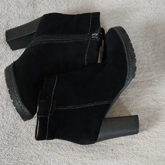 Women's Black Suede Ankle Boots