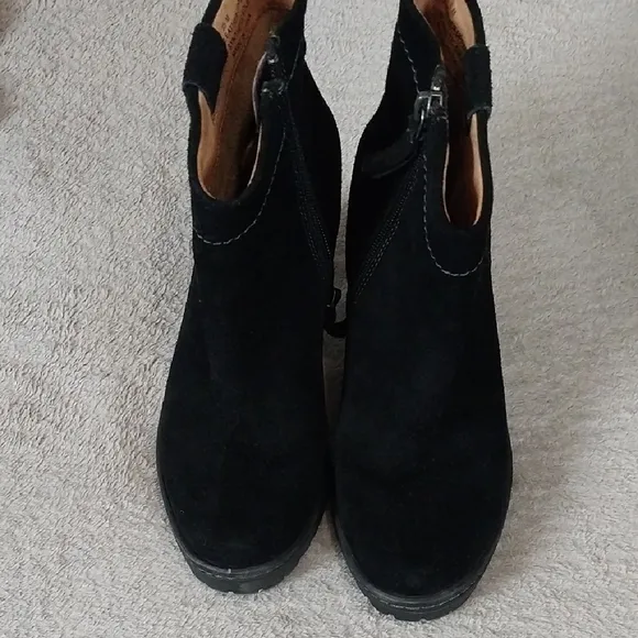 Women's Black Suede Ankle Boots