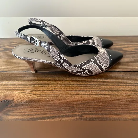 Women’s Brighton FRIRZE Black Snake Pattern Leather Dress Shoes - Size 9