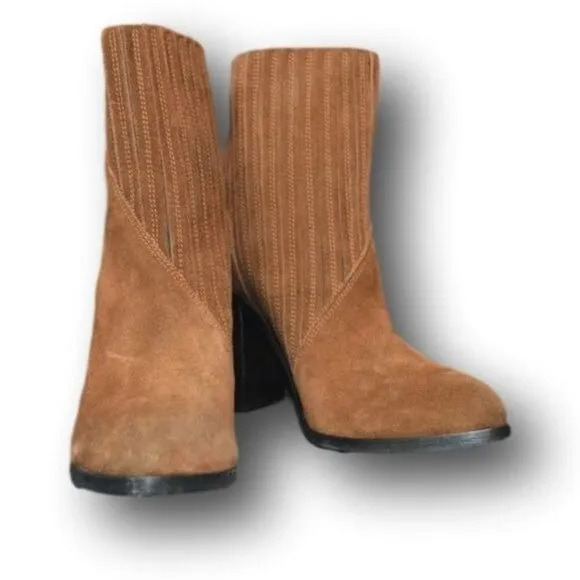 Womens Buttero Coco Brown Suede Tres Durango Cowboy Ankle Boots 7.5 NIB ITALY