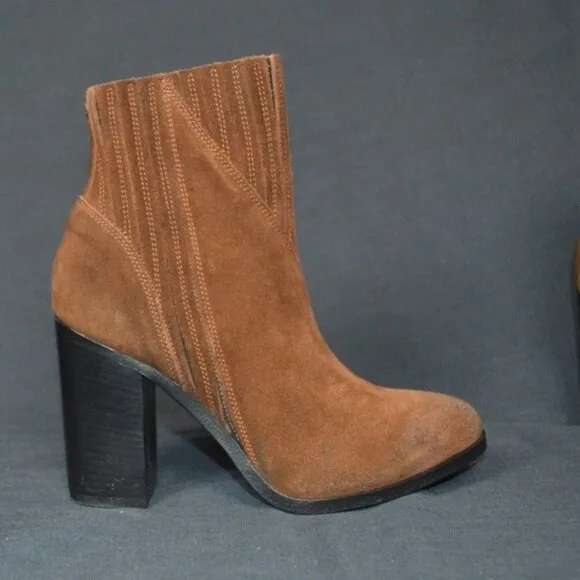 Womens Buttero Coco Brown Suede Tres Durango Cowboy Ankle Boots 7.5 NIB ITALY