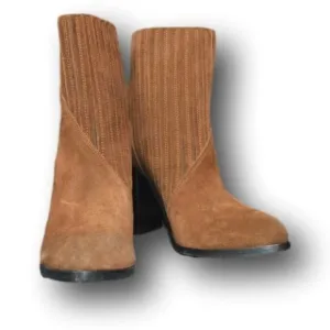 Womens Buttero Coco Brown Suede Tres Durango Cowboy Ankle Boots 7.5 NIB ITALY
