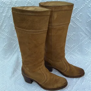 Women’s Frye Jane Stitch Oiled Suede Leather Boots sz 8