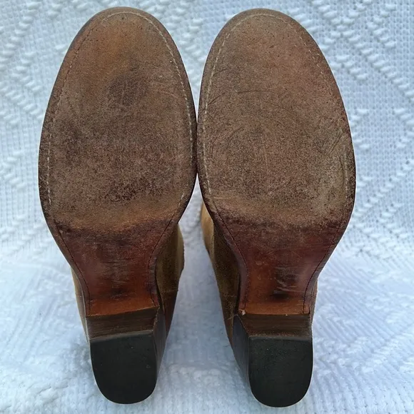 Women’s Frye Jane Stitch Oiled Suede Leather Boots sz 8