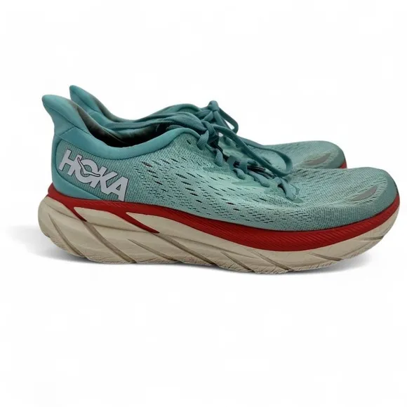 Women’s HOKA Light Blue Clifton Sneakers Trainers Running Shoes 8.5B
