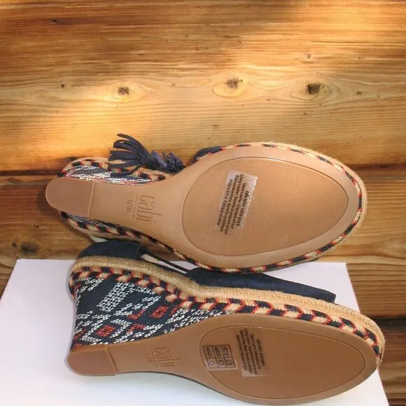 Womens  Navy 10 Wedge Sandals Shoes
