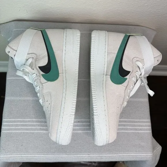 Women’s Nike Air Force 1 Hi SE Shoes Sesame Summit White Neptune Green Black 7