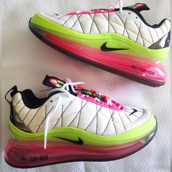 Women's NIKE MX-720-818 white pink blast ghost green sneakers shoes