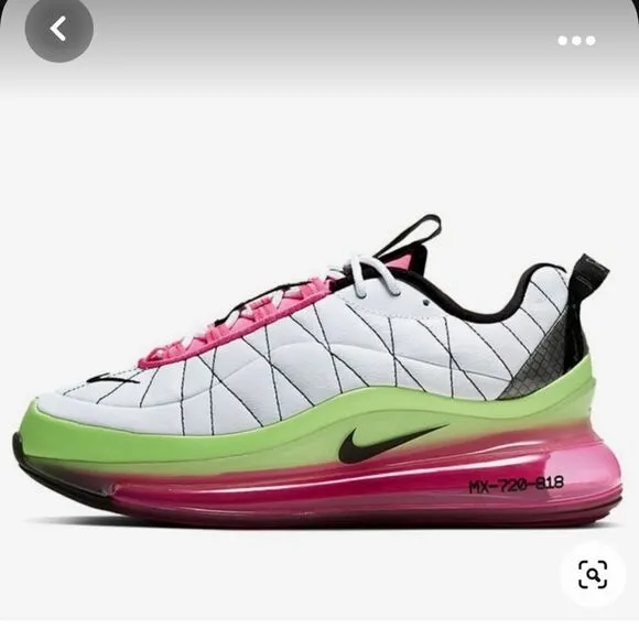Women's NIKE MX-720-818 white pink blast ghost green sneakers shoes