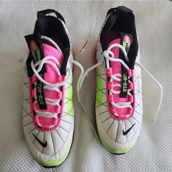 Women's NIKE MX-720-818 white pink blast ghost green sneakers shoes