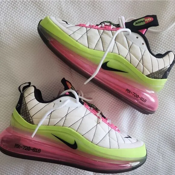 Women's NIKE MX-720-818 white pink blast ghost green sneakers shoes
