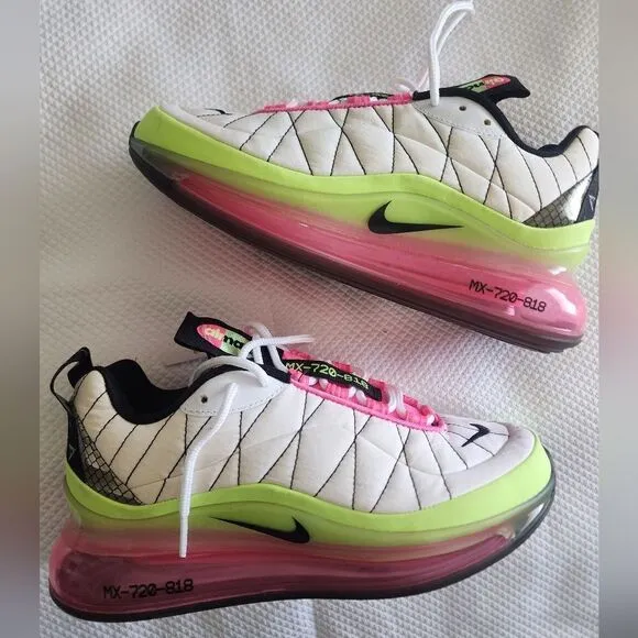 Women's NIKE MX-720-818 white pink blast ghost green sneakers shoes