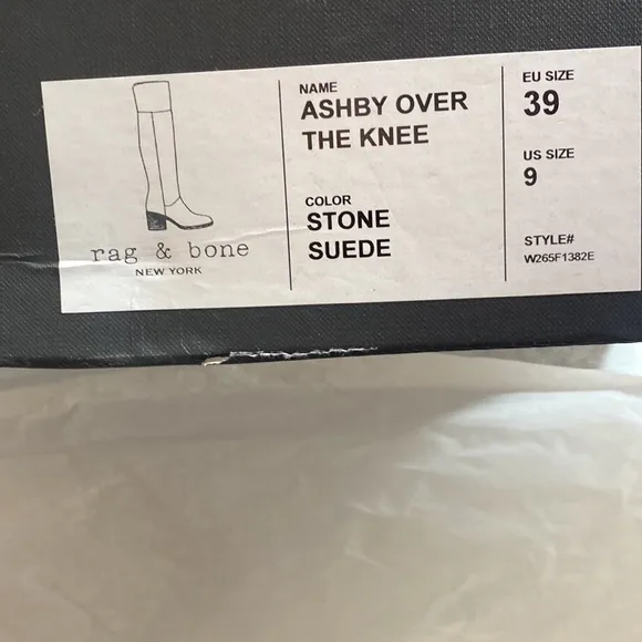 Women’s Rag&amp;Bone Ashley over the knee in stone suede tall boots