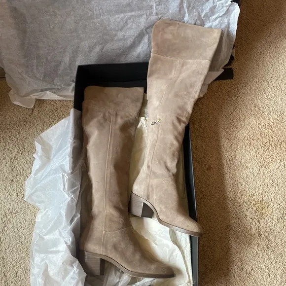 Women’s Rag&amp;Bone Ashley over the knee in stone suede tall boots