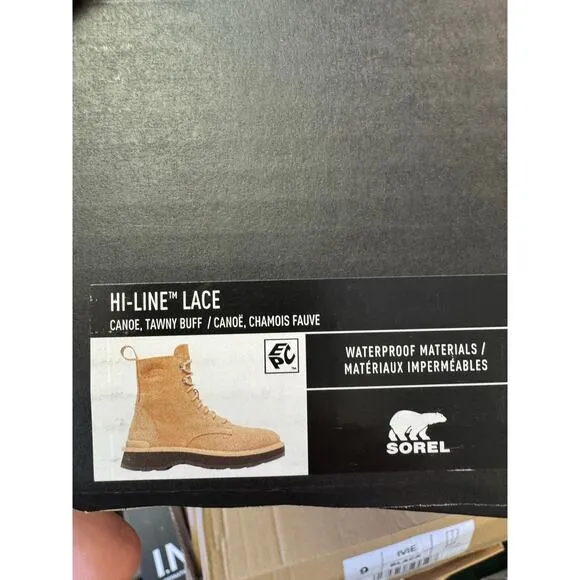 Womens Sorel Hi-Line Lace Boots Size 9 Suede Tawny Buff NL 4879-712 Tan NWB