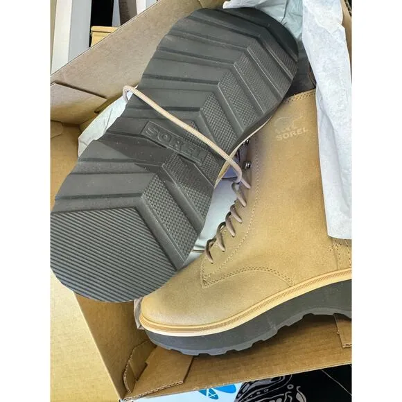 Womens Sorel Hi-Line Lace Boots Size 9 Suede Tawny Buff NL 4879-712 Tan NWB