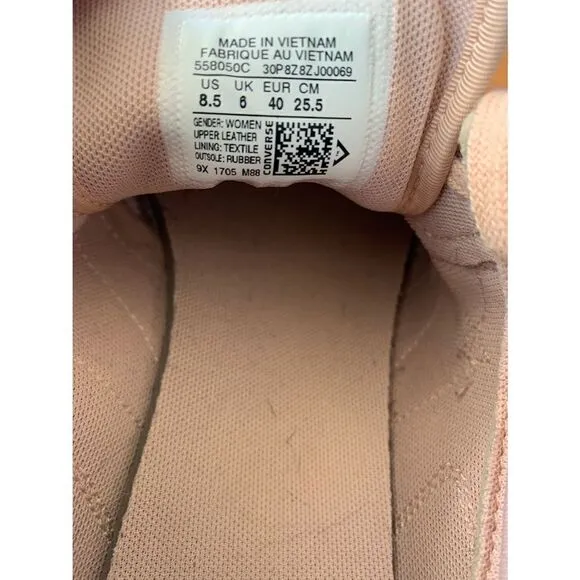 Women’s Pink Suede Converse Tie Sneaker Shoes US 8.5