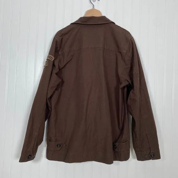 Y2K DC Shoes Mens Admiral Canvas Jacket Size M Utility Grunge Skater Patch Coat