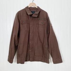 Y2K DC Shoes Mens Admiral Canvas Jacket Size M Utility Grunge Skater Patch Coat