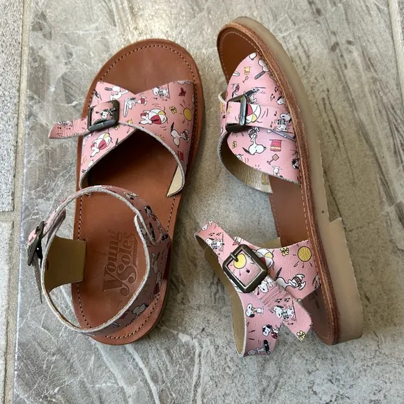 Young Soles Sonny Pink Sandals, Size 34 EU, 3 US