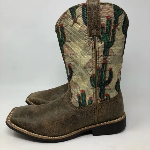 Youth Twisted X Cactus Print Cowboy Boots