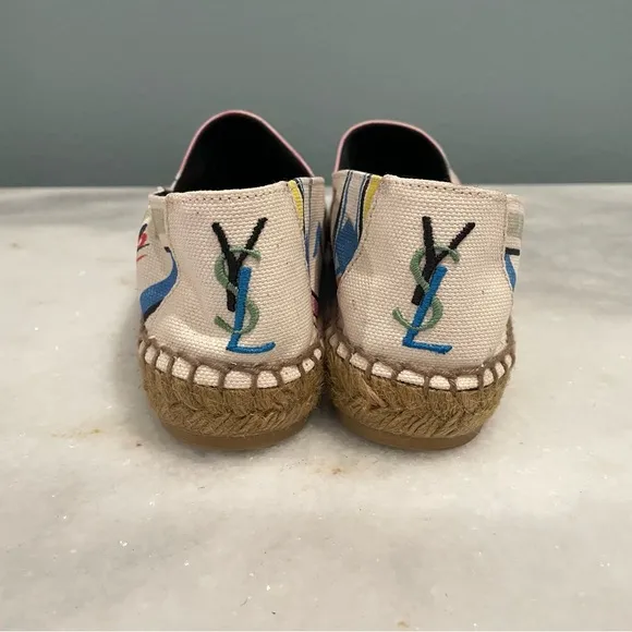 YSL SAINT LAURENT Perseo Canvas Espadrille Shoes EU size 35.5