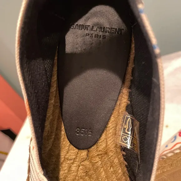 YSL SAINT LAURENT Perseo Canvas Espadrille Shoes EU size 35.5