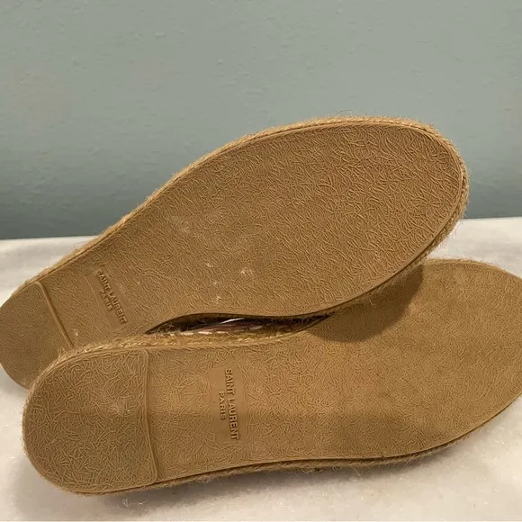 YSL SAINT LAURENT Perseo Canvas Espadrille Shoes EU size 35.5