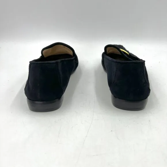 Yves Saint Laurant Suede Loafers Navy Blue Menswear Style