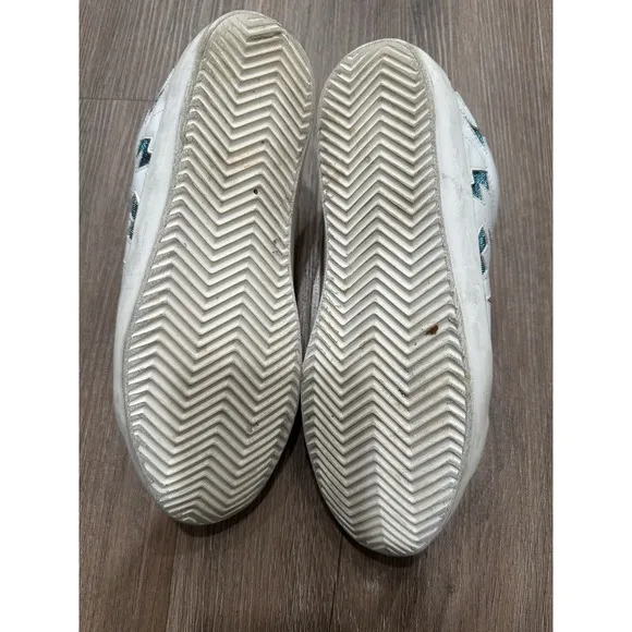 Zadig &amp; Voltaire Lightning Bolt Leather Athletic Shoes Sneakers White Women 38