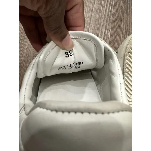 Zadig &amp; Voltaire Lightning Bolt Leather Athletic Shoes Sneakers White Women 38