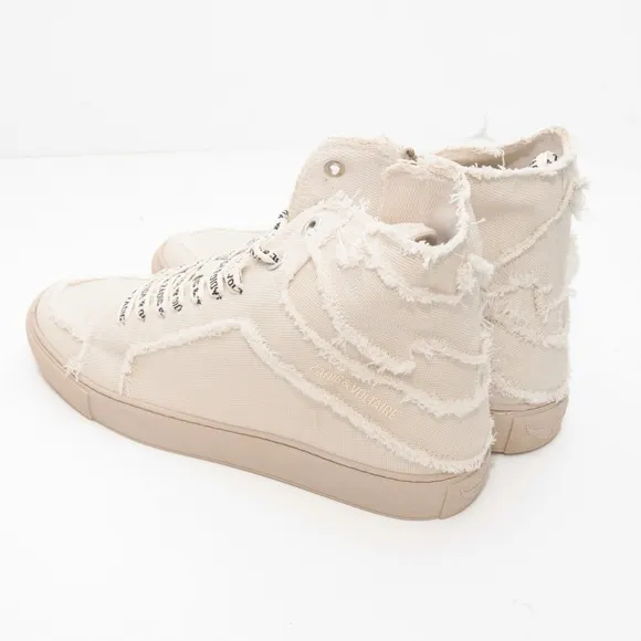 Zadig Voltaire. High Flash Canvas Shoes In White.