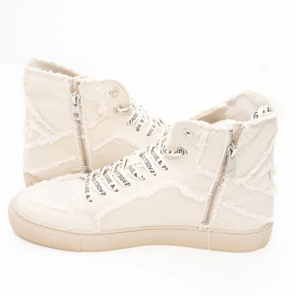 Zadig Voltaire. High Flash Canvas Shoes In White.