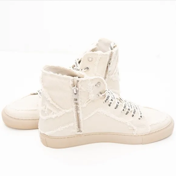 Zadig Voltaire. High Flash Canvas Shoes In White.