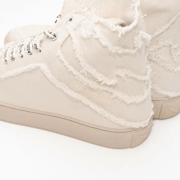 Zadig Voltaire. High Flash Canvas Shoes In White.