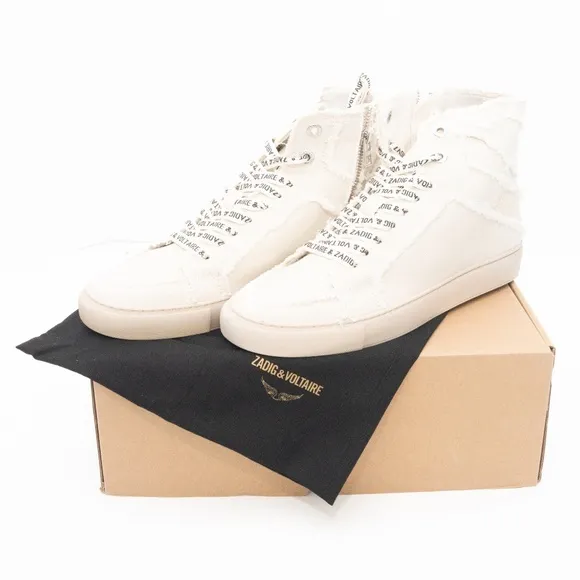 Zadig Voltaire. High Flash Canvas Shoes In White.