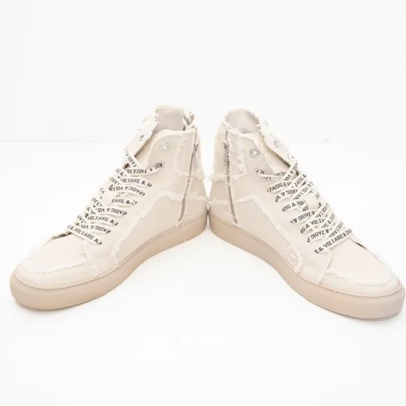 Zadig Voltaire. High Flash Canvas Shoes In White.