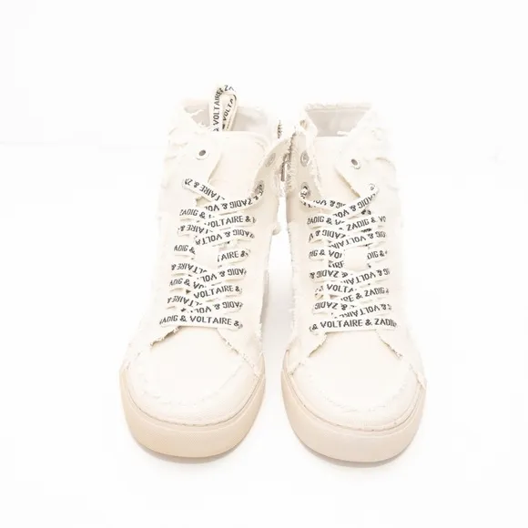 Zadig Voltaire. High Flash Canvas Shoes In White.