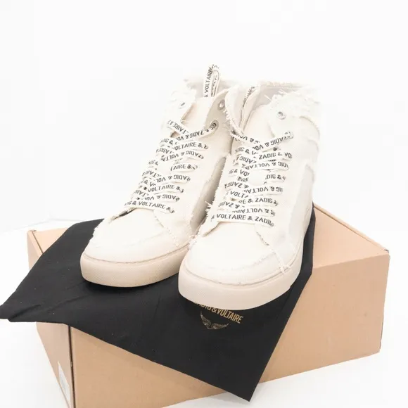 Zadig Voltaire. High Flash Canvas Shoes In White.