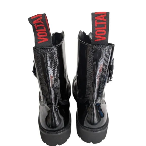 Zadig&amp; Voltaire Joe Cecilia Chain Black Patent Leather Women's Boots.. Size...8