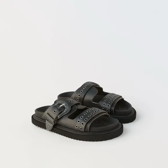 Zara Buckled Sandals 5 1/2(9.5 INCHES) Big Kids