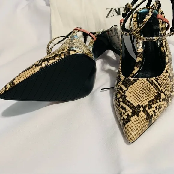 Zara New Animal Print High Heeled Shoes Size 7.5