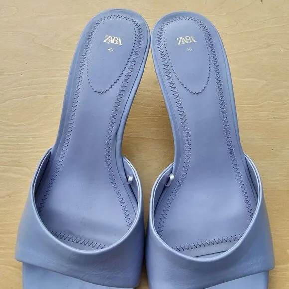 Zara Pointed Toe Heel Sandals Slip Ons Womens Shoes Size 8.5 Prestine Condition