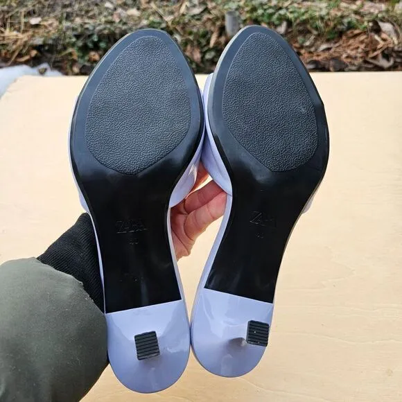 Zara Pointed Toe Heel Sandals Slip Ons Womens Shoes Size 8.5 Prestine Condition