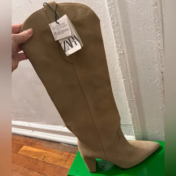 ZARA REAL LEATHER SUEDE BOOTS! NWT