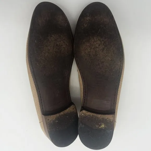 Zelli Italian Premium Men's Dress Leather Slip On Tan White Shoes-Size 11.5